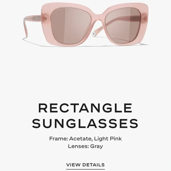 Chanel Rectangular Pink Sunglasses New in the Box - Picture 1 of 12